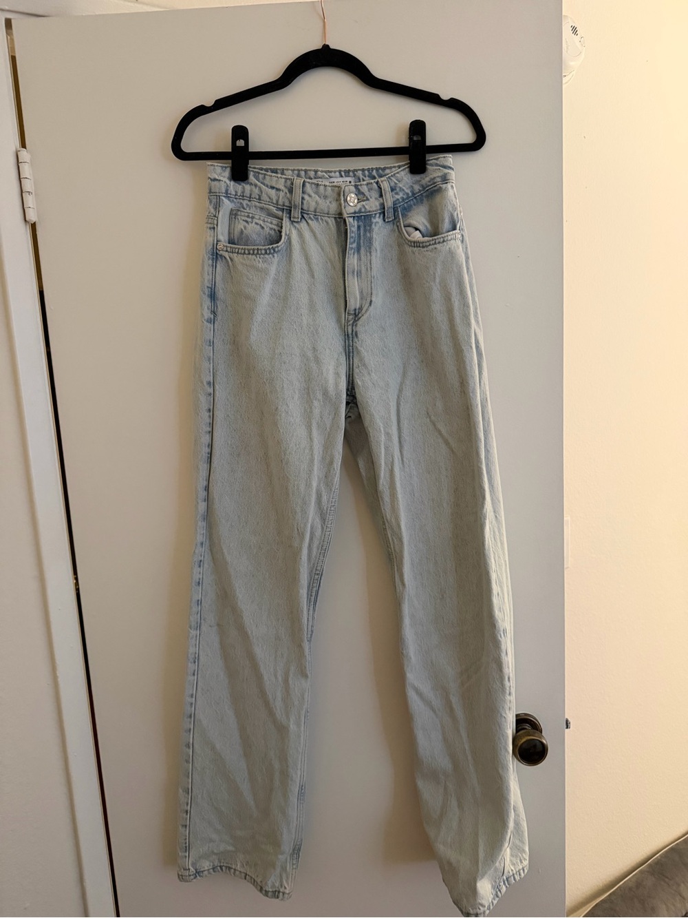 Zara Light Blue Straight Jeans